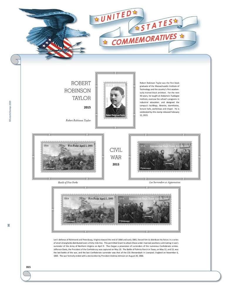2015 U.S. Commemorative Singles COMPLETE Supplement (White Ace Alternative)