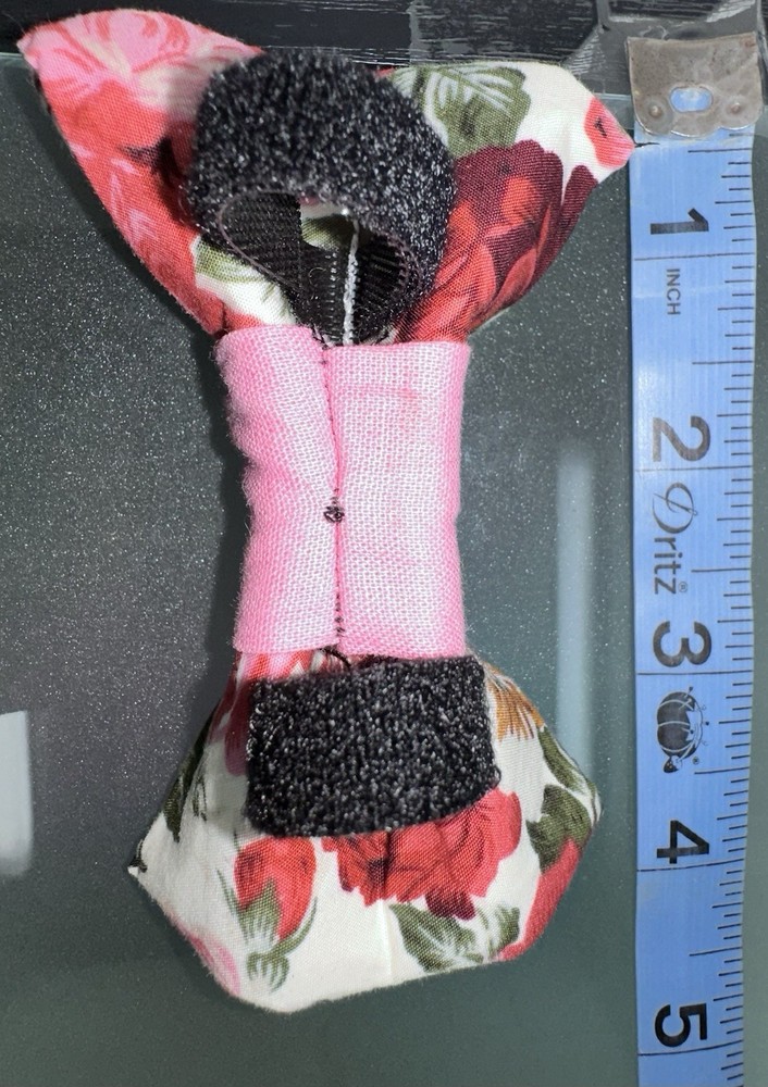 Handmade Over The Collar Small Pet Bow - floral pattern #1