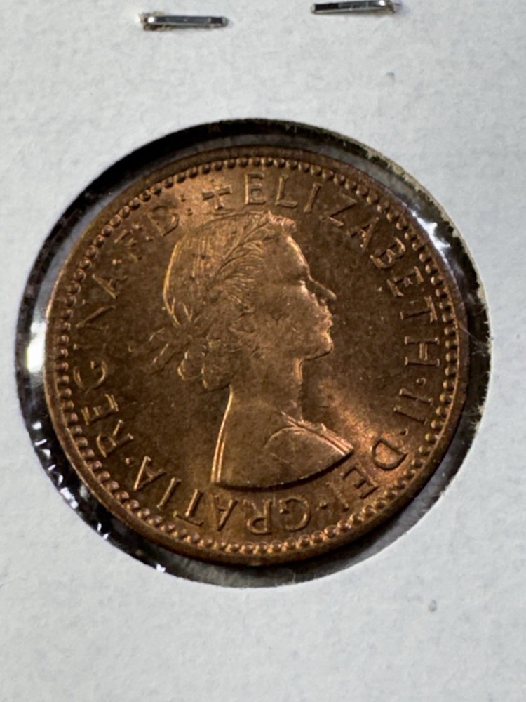 1955 Great Britain Farthing Bronze Coin