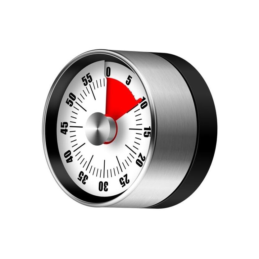 Mechanical Kitchen Timer with Magnetic Back, Visual Time Management Timer for