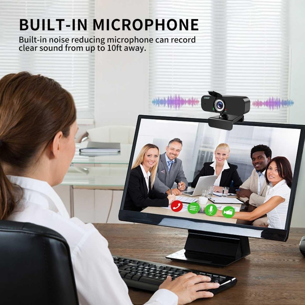1080P Webcam for Computer/Laptop/Desktop/PC, External Camera with Microphone, US