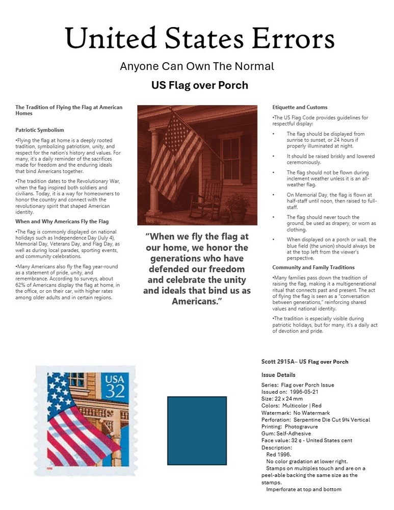 Centsational Custom Presentation Panel For Error SN 2915A - 8.5” X 11”