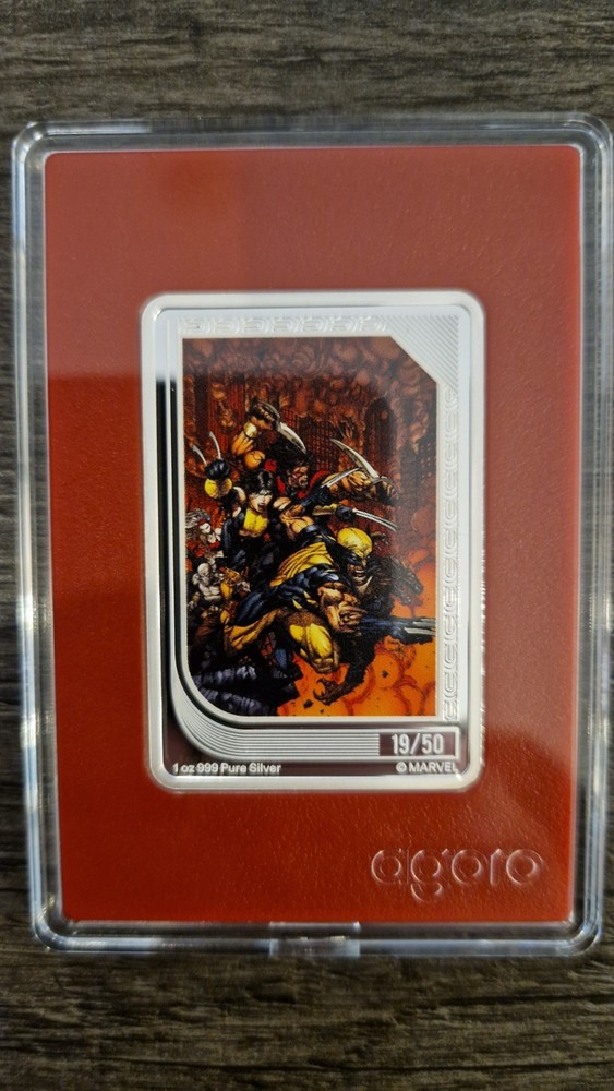 Agoro Marvel Comics Trading Coin Ruby Wolverine 19/50 1 Oz Silver UK