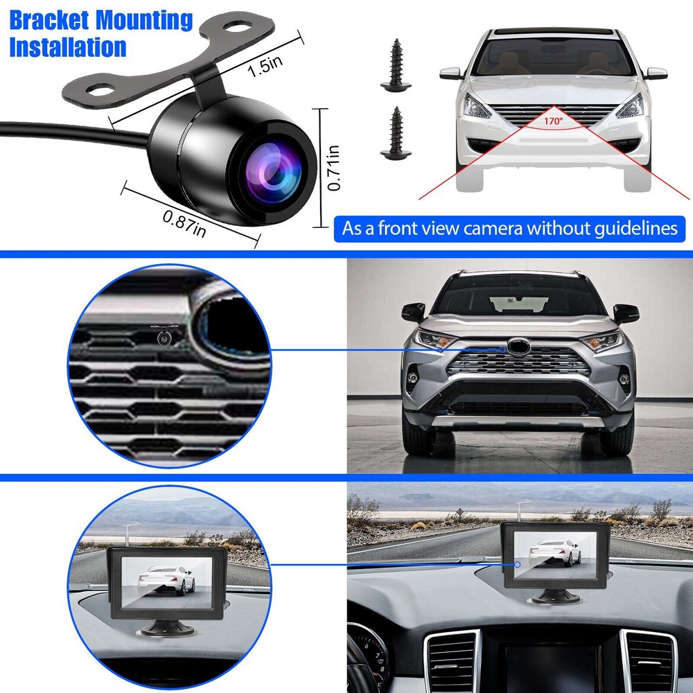 170° CMOS Car Front/Side/Rear View Reverse Backup Night Vision Parking Camera US