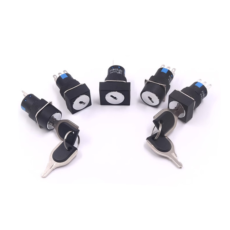 LA16 Key Switch 2/3 Position Latching Round/Square/Rectangular Lock+Keys