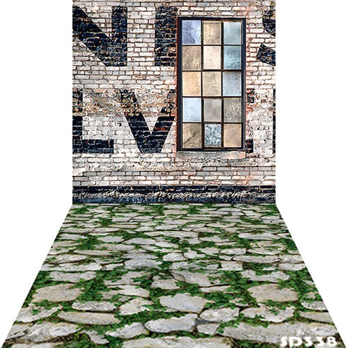 10'x20'CP Rustic Brick wall  Scenic Microfiber Fabric background backdrop SD338