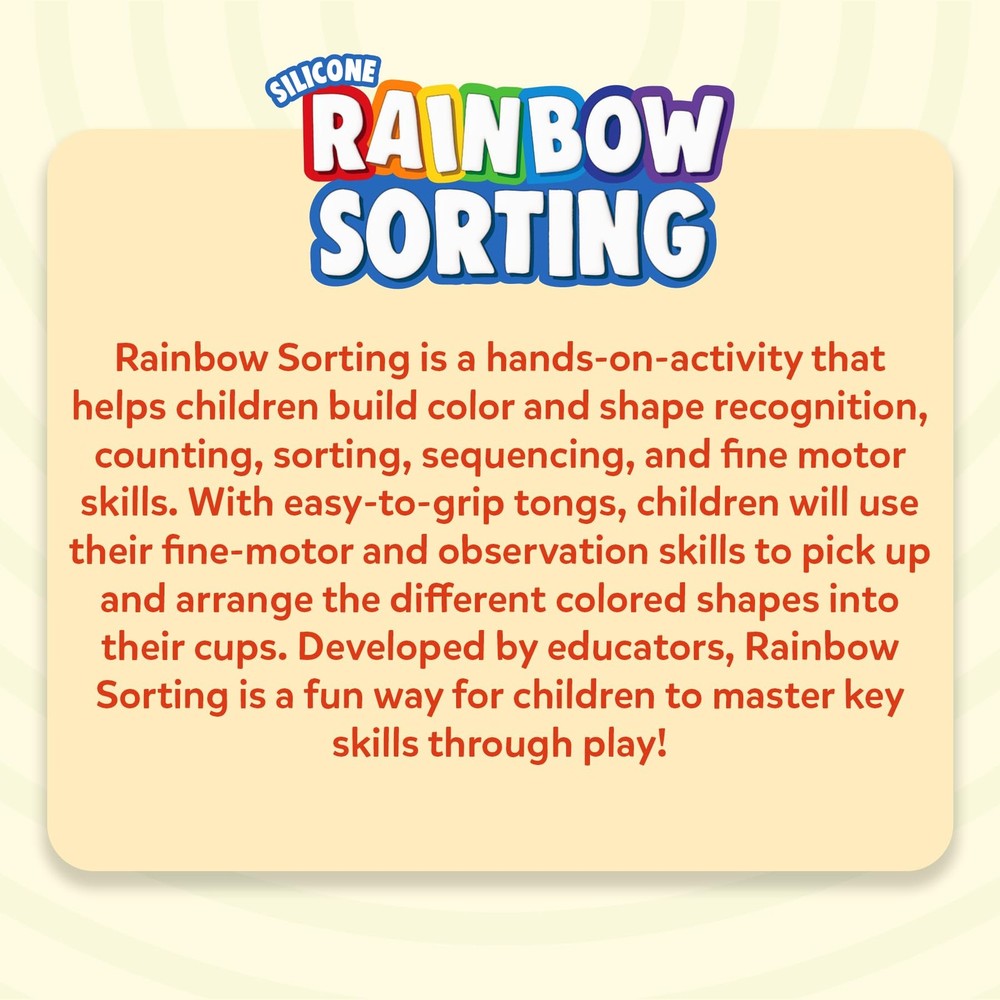 Silicone Rainbow Sorting Game - Learning & Educational Toy, Sorting, Counting...