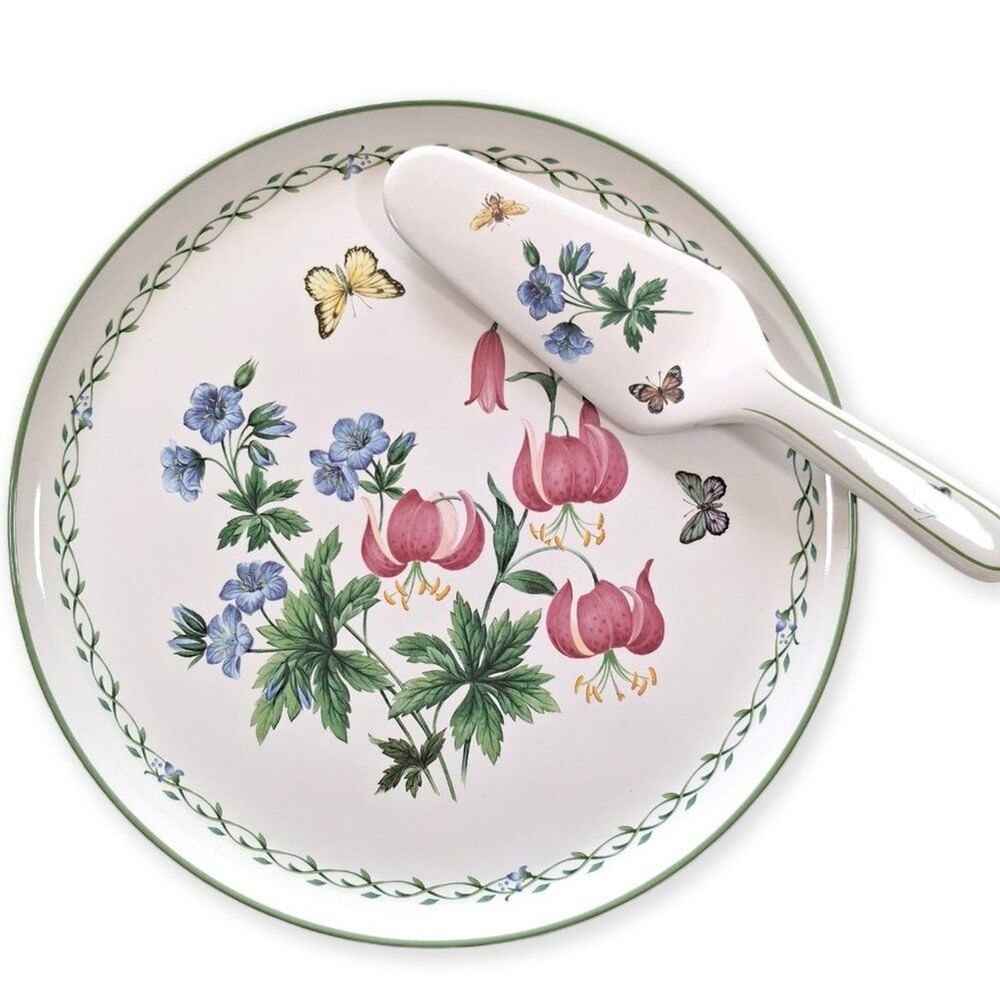 Studio Nova Garden Bloom Cake Plate with Server 14" Across