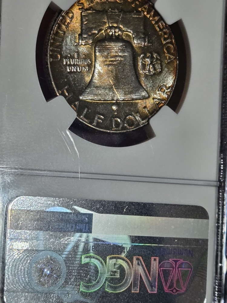 1955 Franklin Half NGC MS66 Toned
