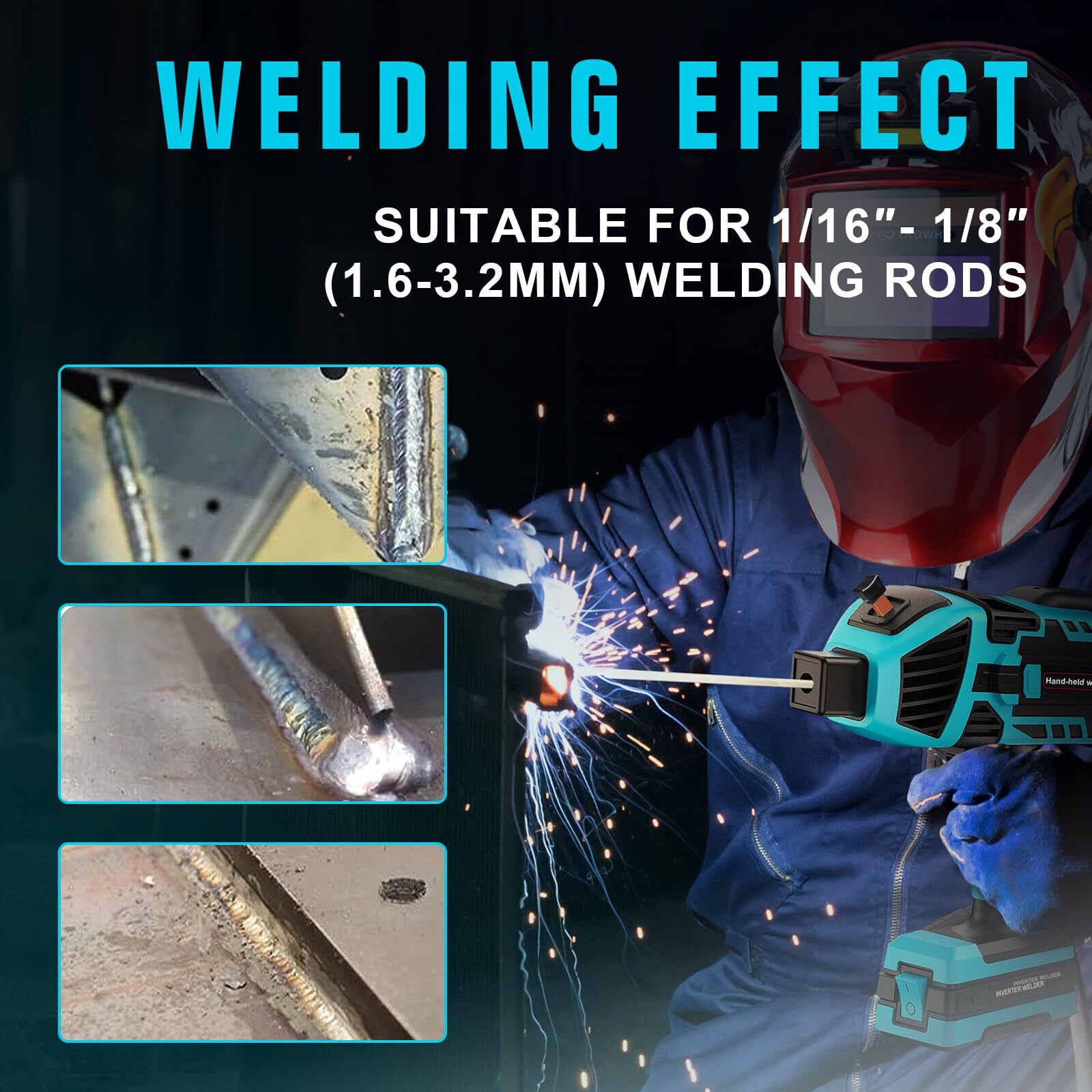 TRQWH 120A Handheld ARC Welder Kit for 1/16"-1/8" Rods 110V Stick Welder Machine