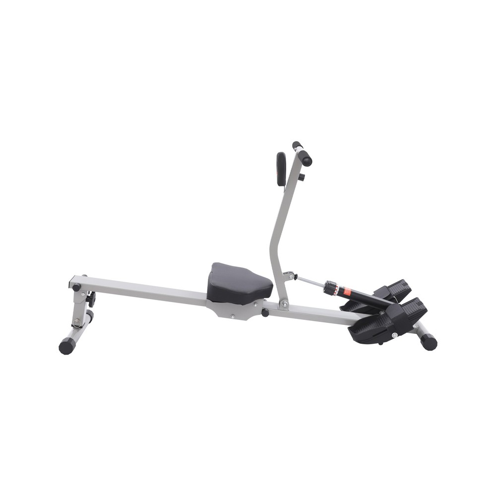 Grey+Black Foldable Home Rowing Exercise Machine with LED Display 25.35lbs