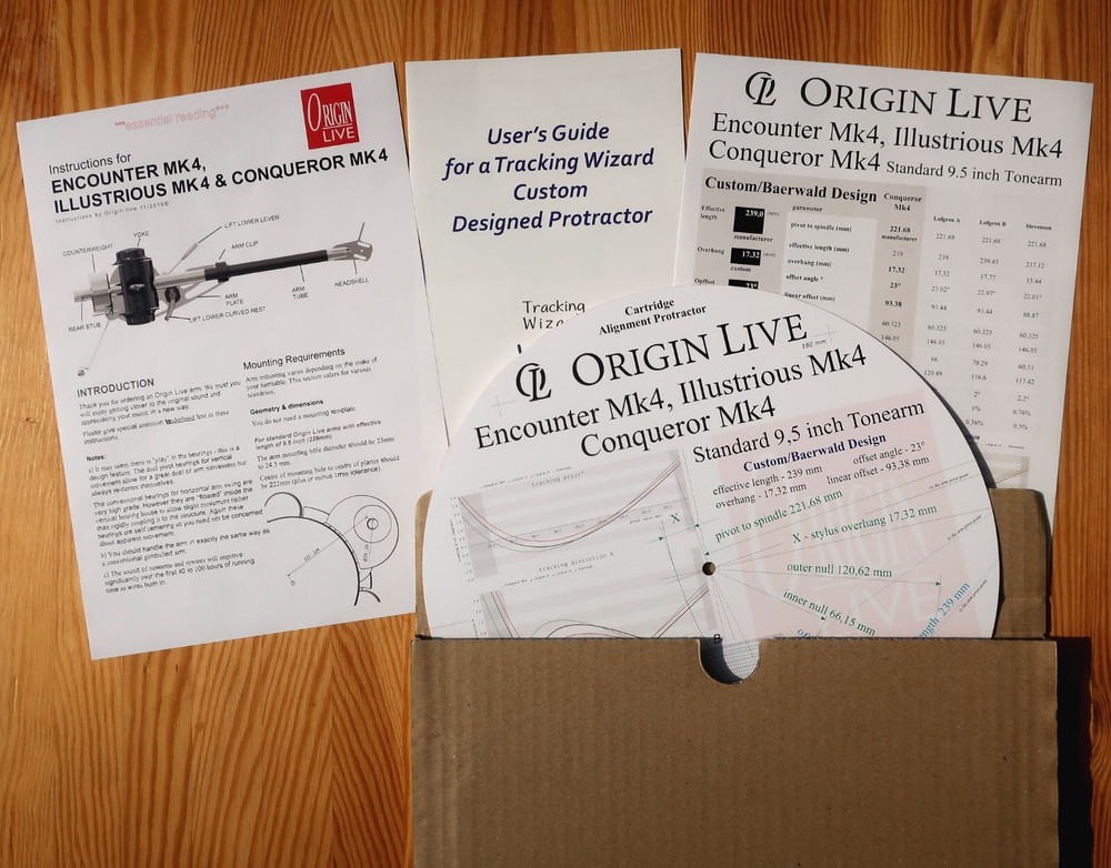 Origin Live Encounter/Illustrious/Conqueror Mk4 Tonearm Cartridge Protractor