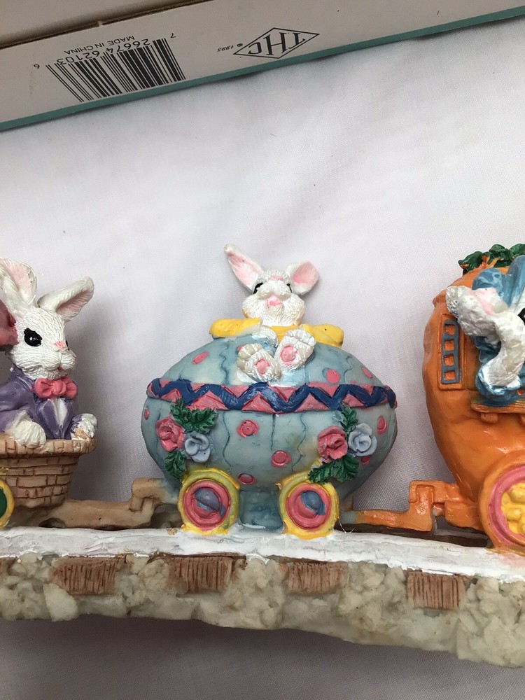 Vntg Easter Collection Mini Easter Bunny Train Spring decor 1995 item no. 62105