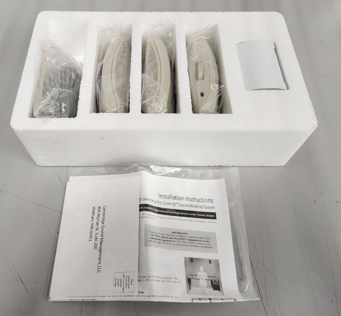 Cambridge Sound Management Sonet Qt® Noise Masking / Speech Privacy System NEW