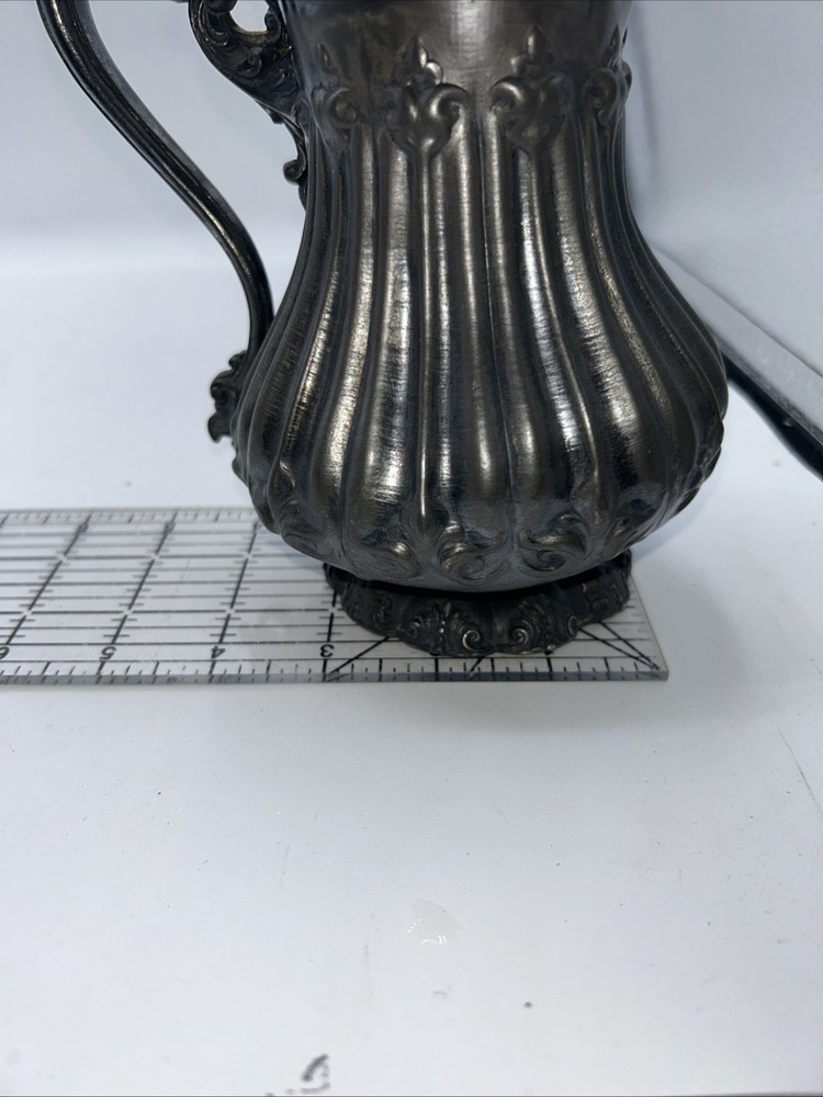 Rogers Smith Co Silver Plate Pitcher Melon Shape 6”.5” Tall