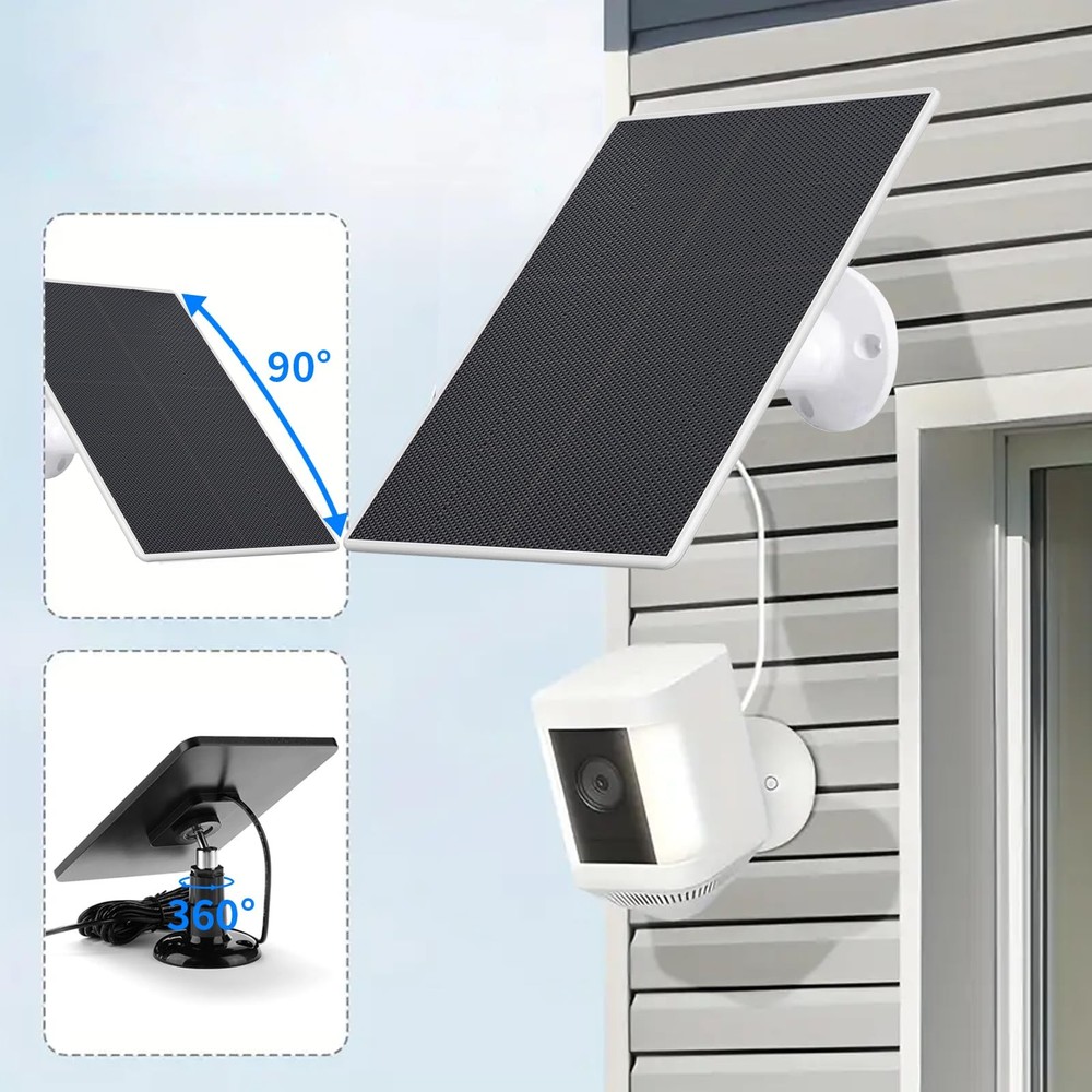 Solar Panel for Ring Camera, 4W Charger Compatible with Black-1Pack