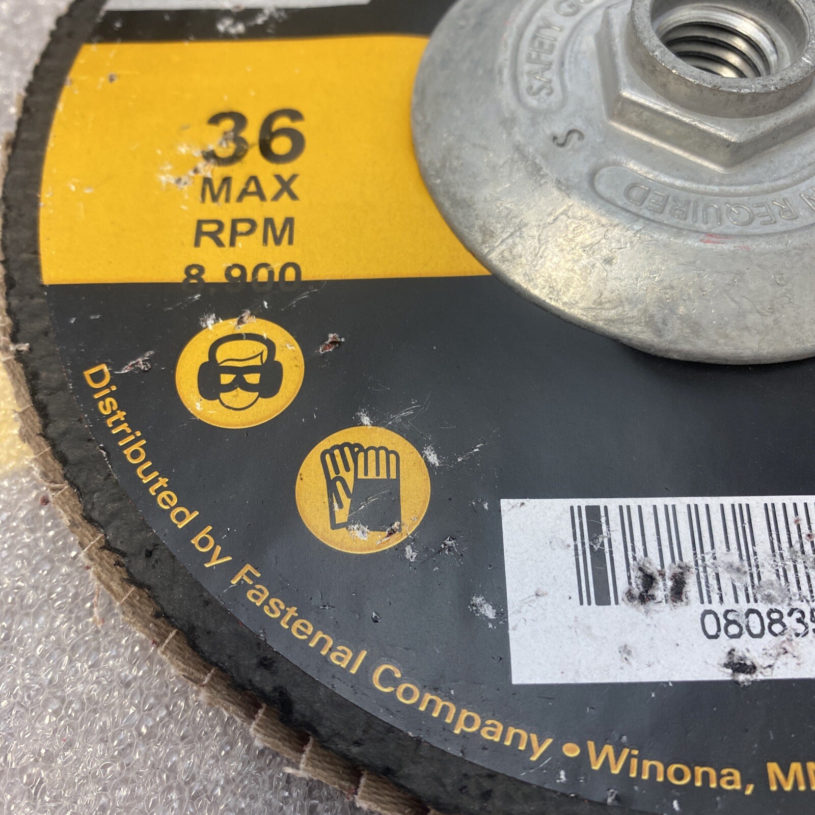 7" x 5/8"-11 Type 27 36-Grit Ceramic Flap Disc w/ Fiberglass Backing