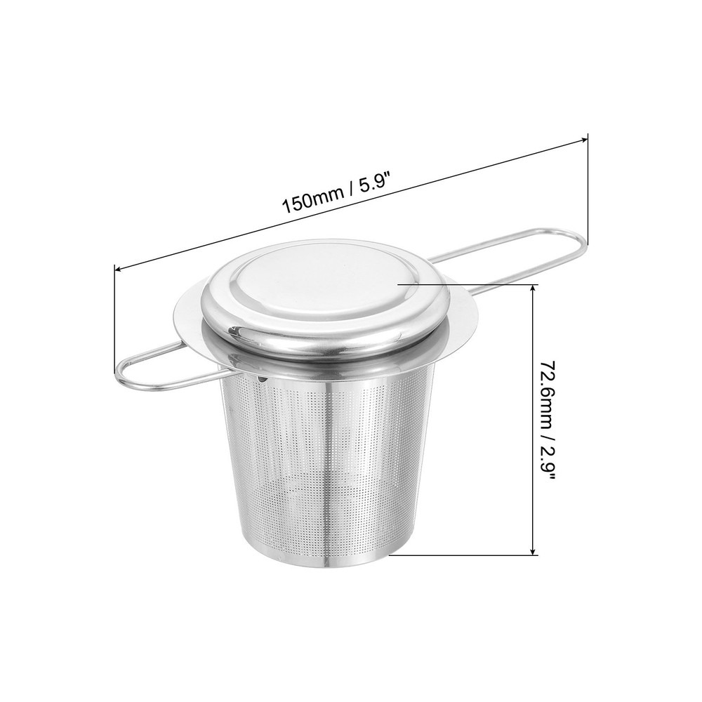 1 Pcs Tea Infuser Filter, Tea Strainer with Foldable Handle, Silver
