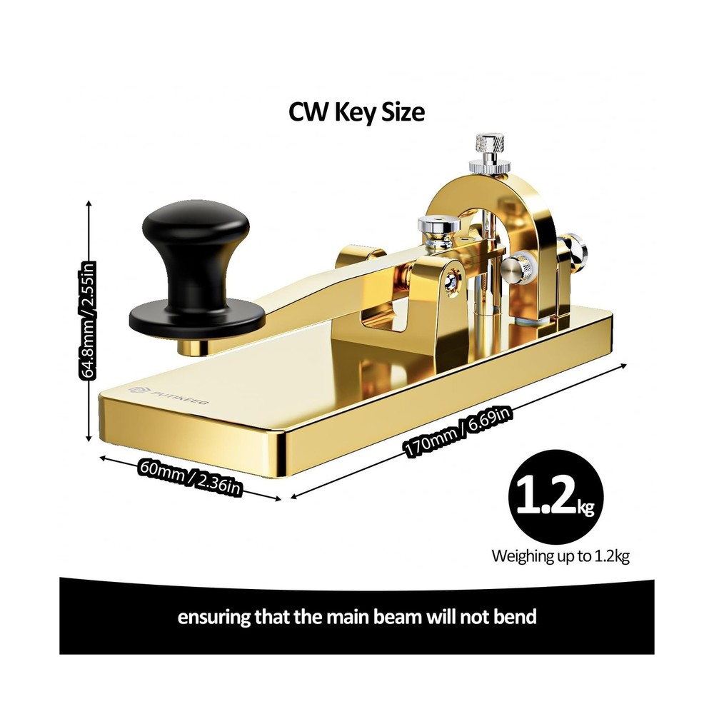 CW Telegraph - Heavy Duty Stainless Steel Classical Morse Code Key, Shortwave...
