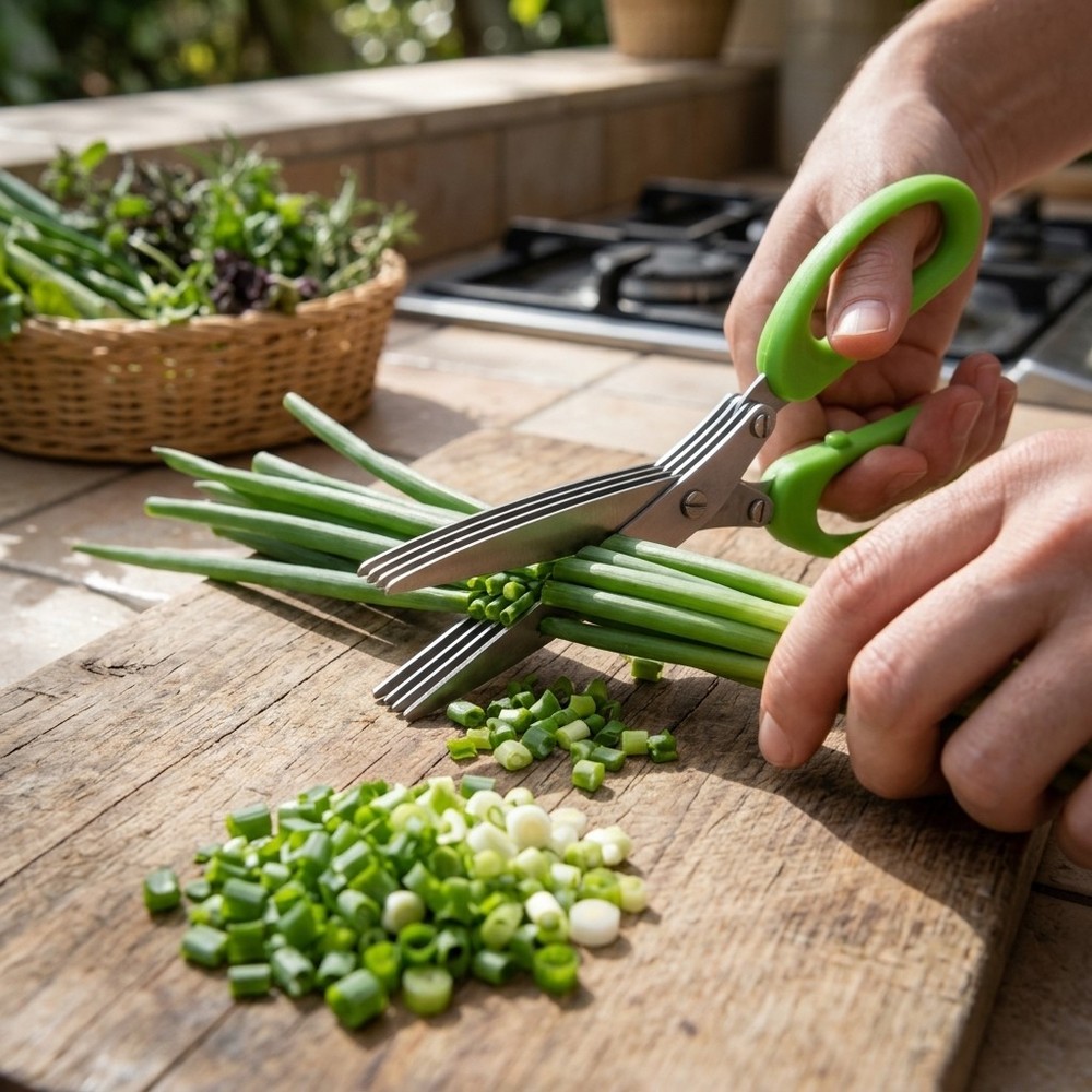 5-Blade Kitchen Scissors Stainless Steel Multi-Layer Herb Cutter Cooking Tool