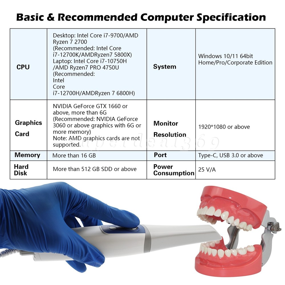 Dental Intra oral Scanner Remote sensing function AI Scanning Software+4 Tips S4