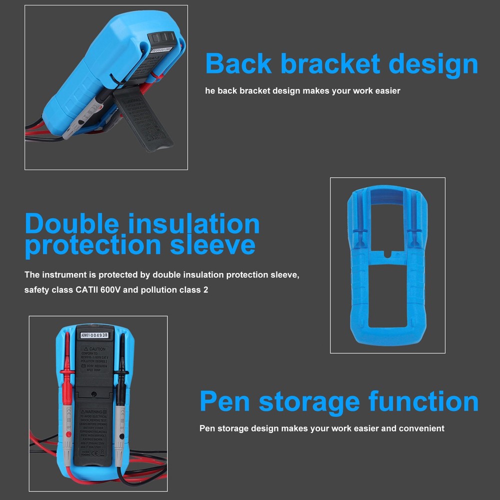 ADM01 DMM Digital Multimeter Hand-held LCD Display Auto Range AC/DC Voltage