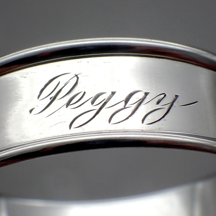 Gorham Napkin Ring Sterling Silver Mono Peggy