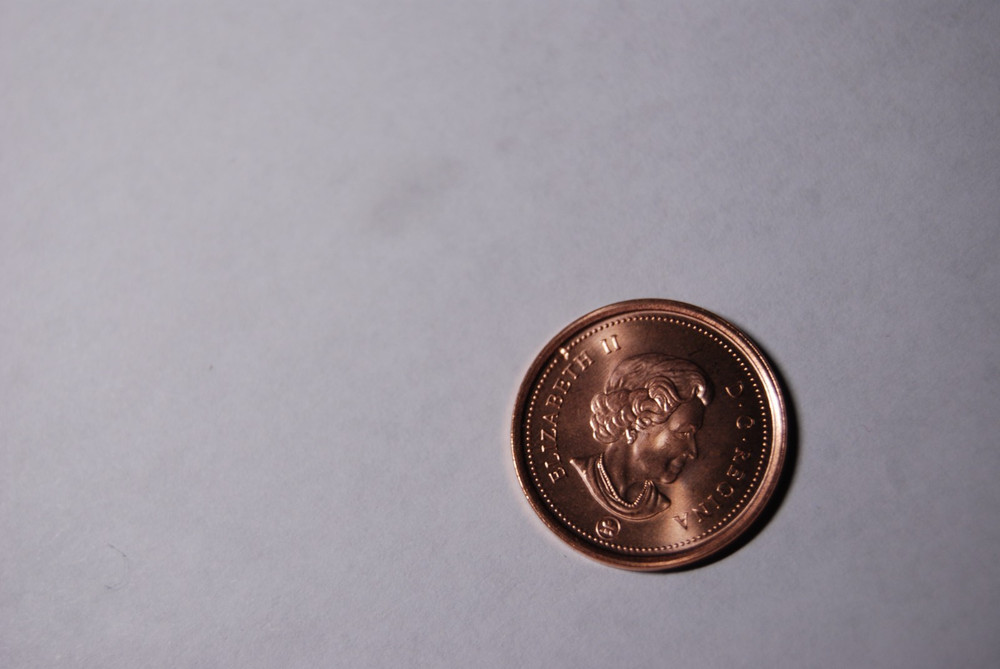 Canada 2009 Cent High Grade Strike Through Error