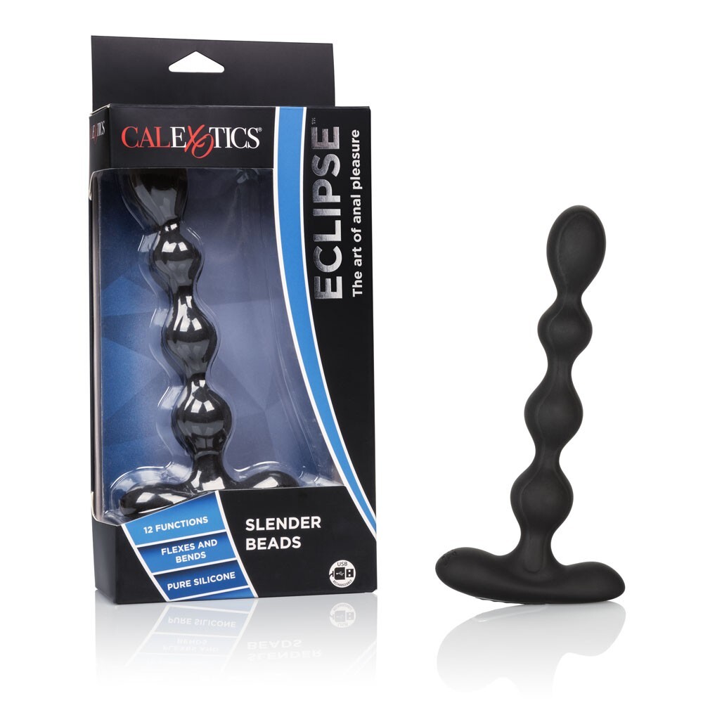 California Exotics Eclipse Slender Anal Beads Vibrating Butt Plug Black