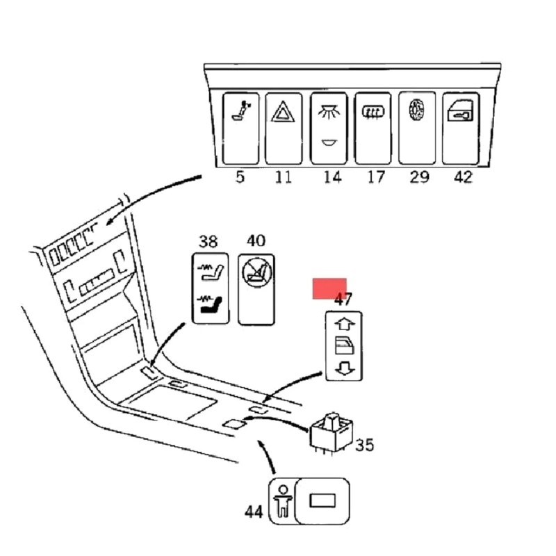 Replacement Power Window Single Switch Electric Window Control Switch 1248209010