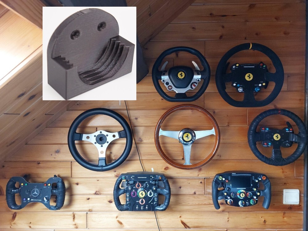 Custom Wall Mount Bracket for Thrustmaster Racing Sim Steering Wheel