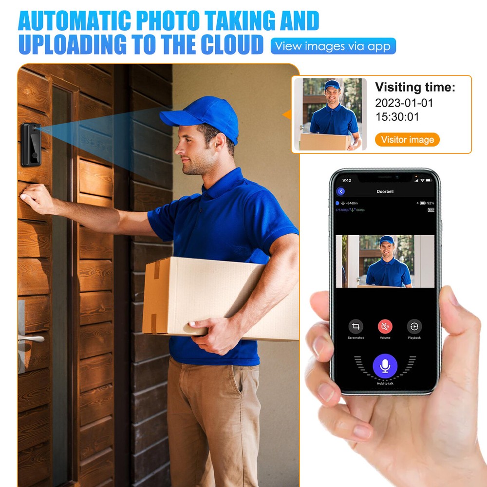WiFi Smart Wireless Ring Doorbell Security Intercom Video Camera Door Bell Chime