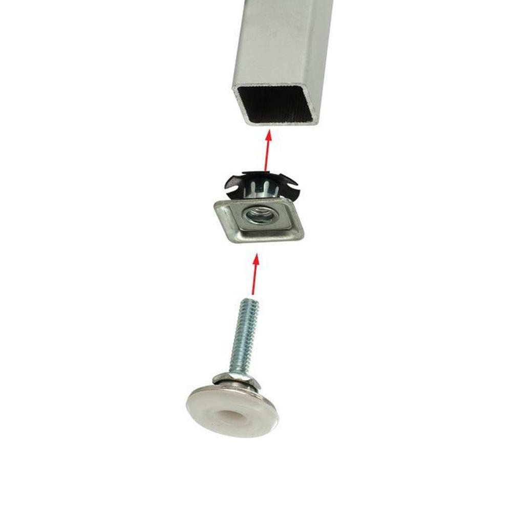 4 Pack Threaded Star Type 1-1/2"(OD) Square Tube Insert 3/8-16 Threads S71-486