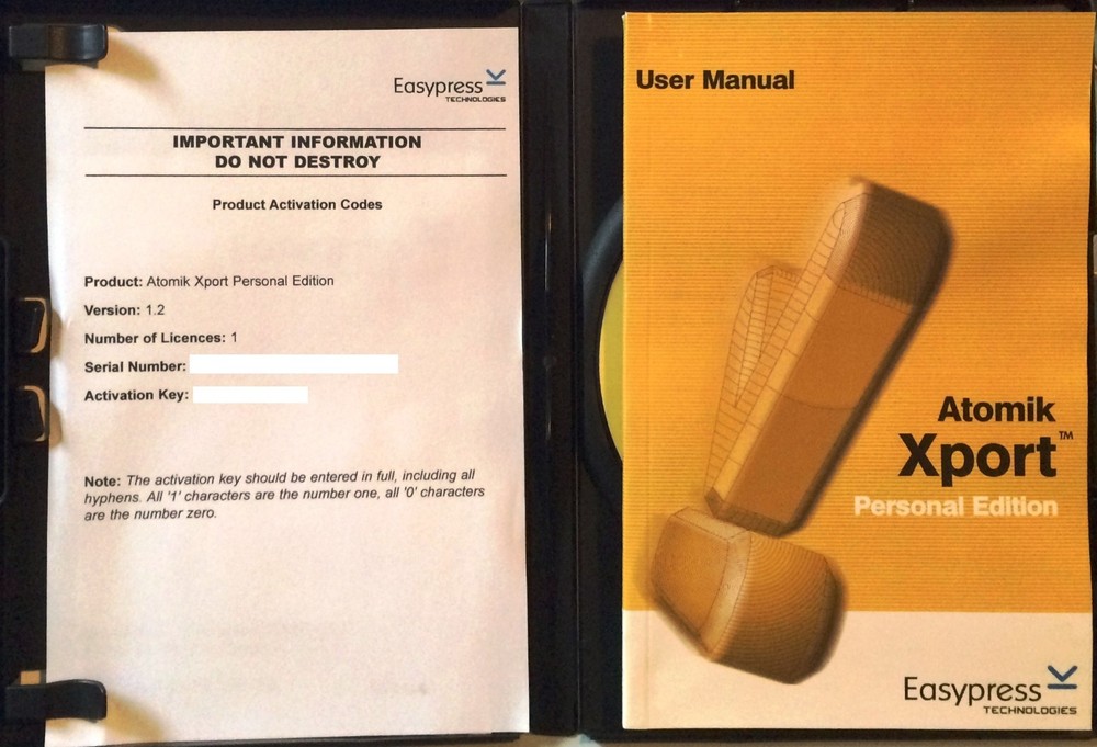 ATOMIK XPORT Personal Edition Easypress Technologies Software QuarkXpress to XML