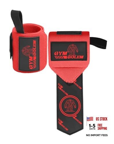 Wrist Wraps - 18-Inch Premium Support Wraps with Thumb Loop for Red