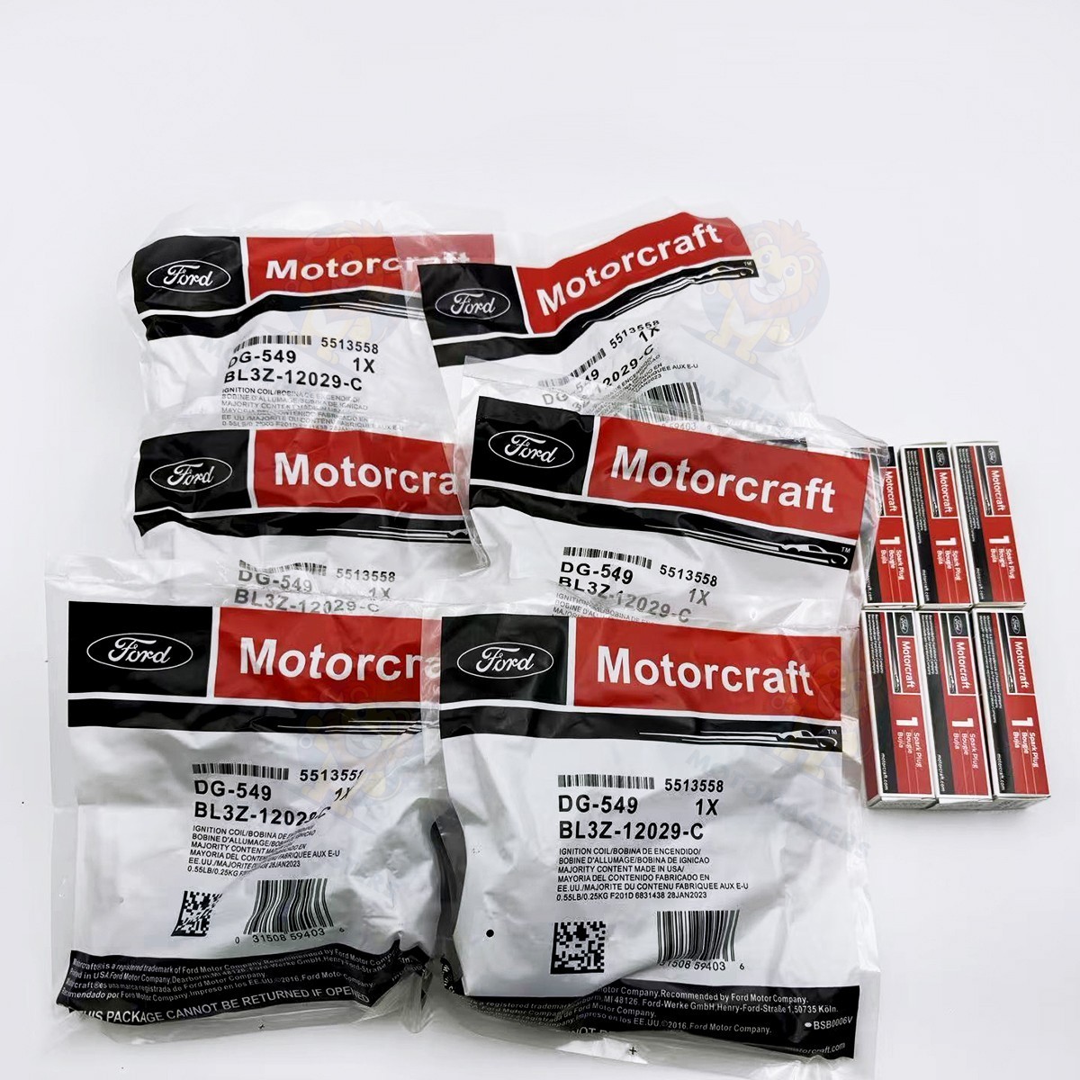 6PCS GENUINE DG549 Ignition Coil SP580 Spark Plug For Motorcraft Ford F150 3.5L