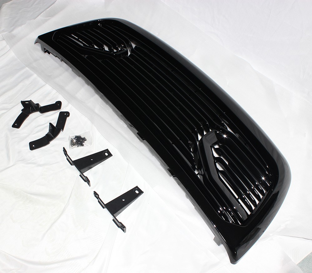 Front Grille For 2010-2018 Dodge Ram 2500 3500 Grill Mesh Gloss Black W/Letters