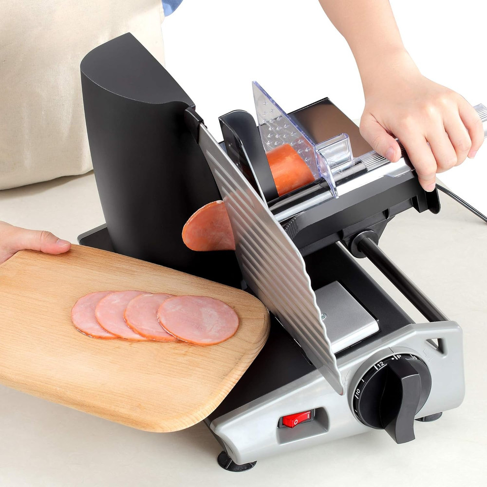 Meat Slicer, Cuts Meat, Cheese, Bread, Fruit & Vegetables, Adjustable Slice Thic