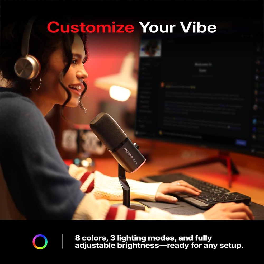 Dynamic Microphone Designed for Gaming and Streaming — Black