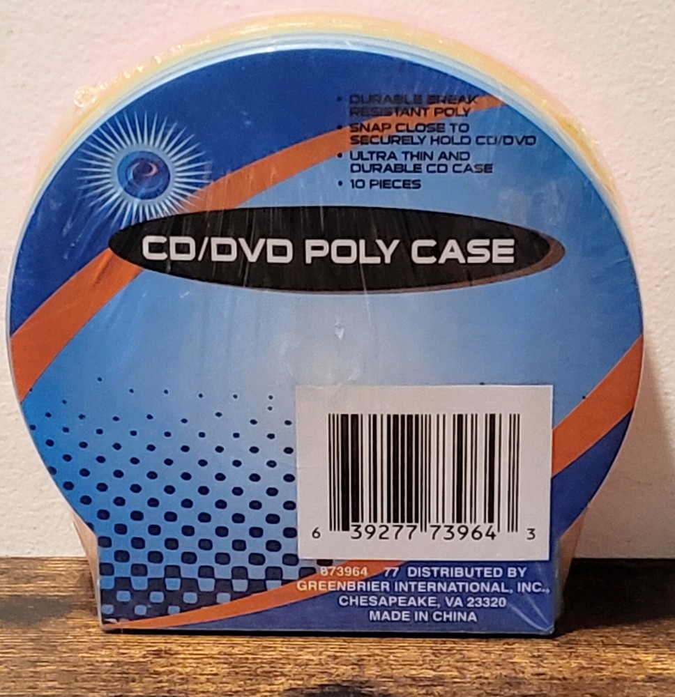 Ultra Thin Durable CD/DVD Poly O-Shells in Multiple Colors 10 Pack New