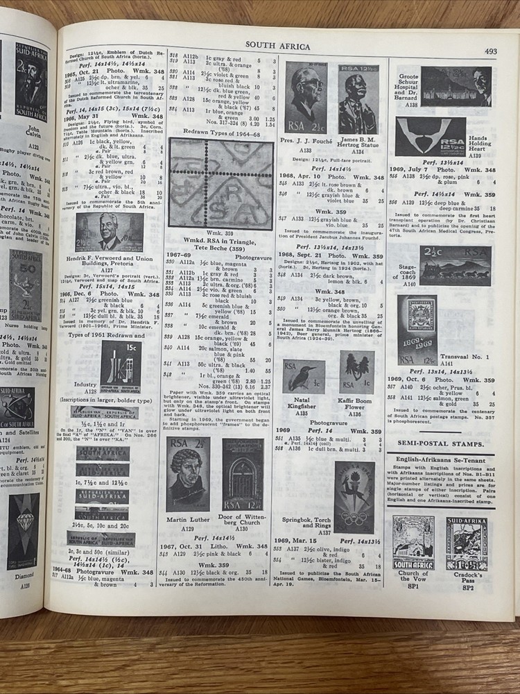 Scott's Standard Postage Stamp Catalogue 1971 Volume 1 Hardcover Book