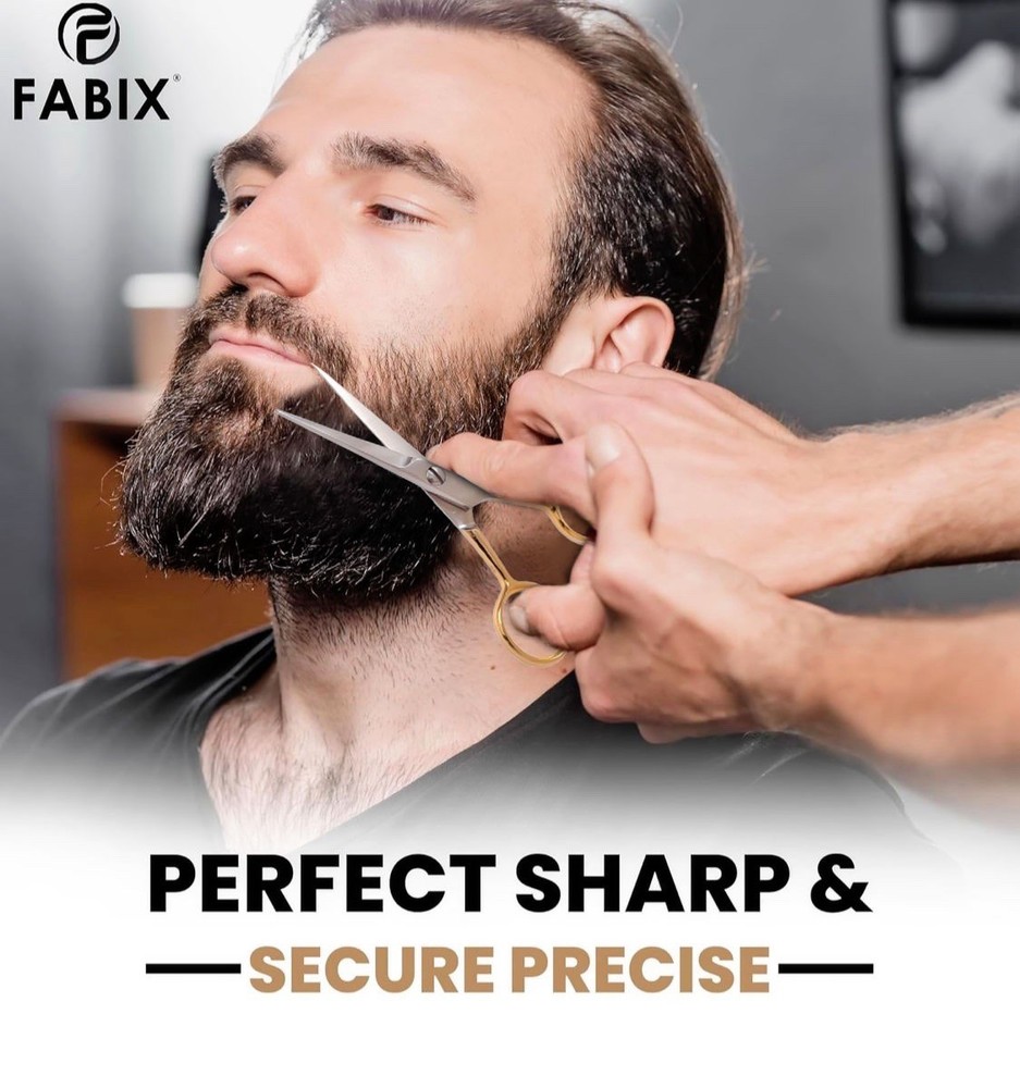 Beard Mustache Grooming Set - Precision Scissors and Combs Kit for Men -...
