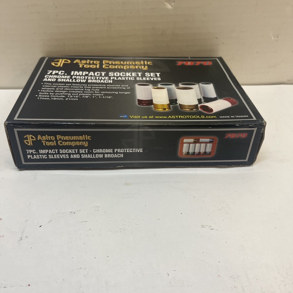 Astro Pneumatic 7870 7 piece Impact Socket Set Protective Sleeves
