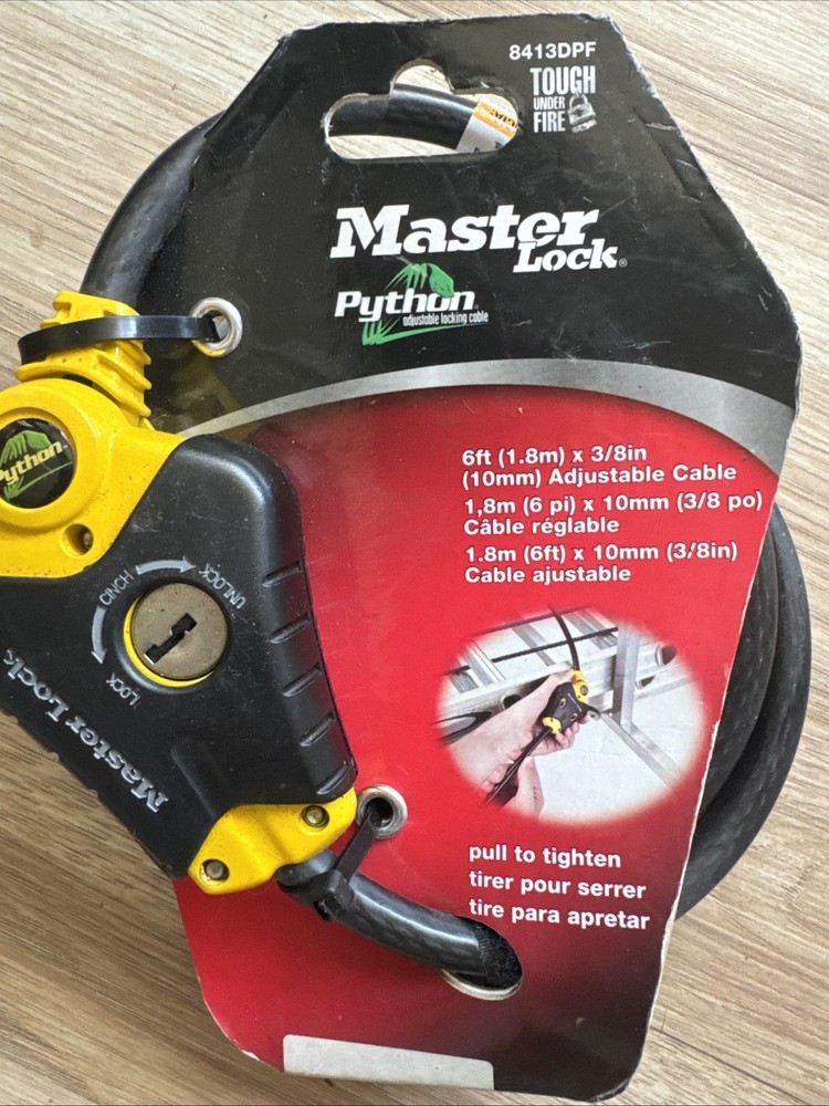 Master Lock 8413DPF 6ft Python Adjustable Locking Cable