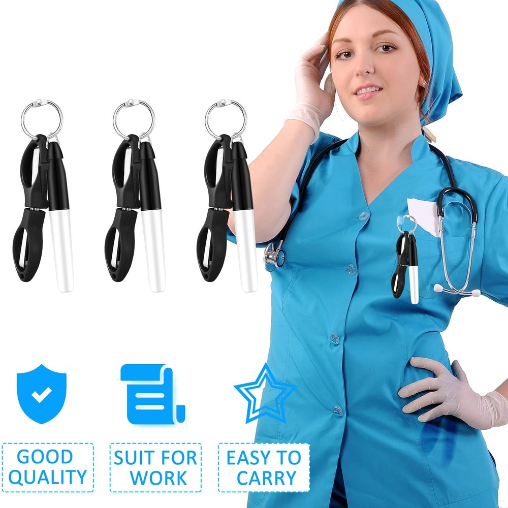 Geyee 15 Pcs Badge Scissors for Nurses Mini Set Gift Assorted Color