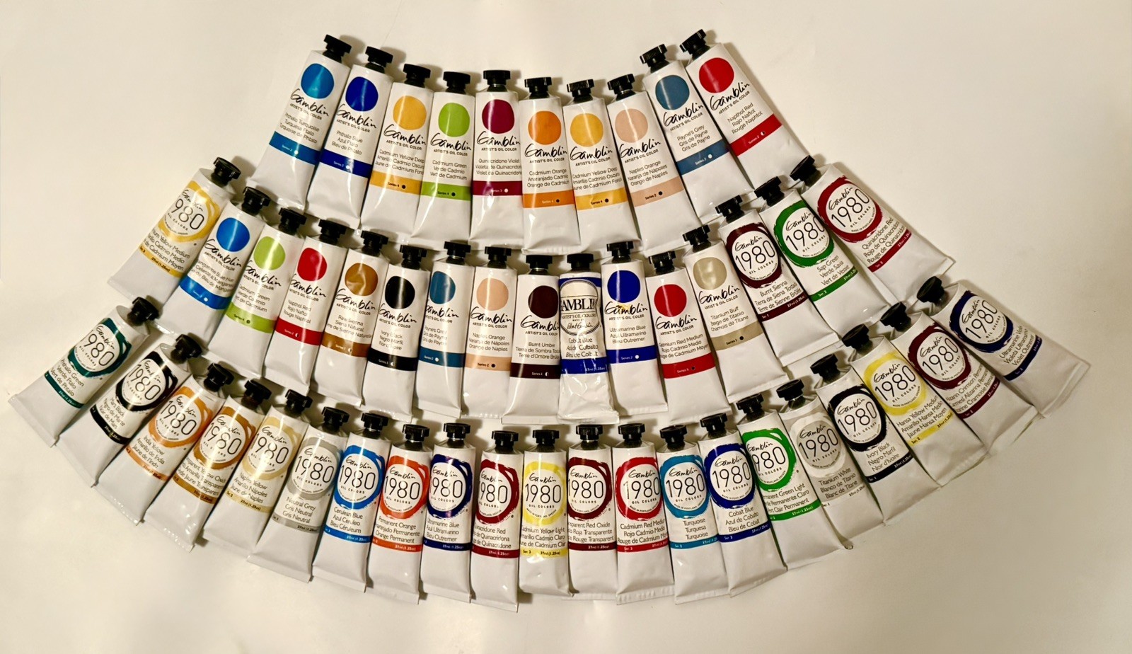 LOT OF 50 GAMBLING ARTIST'S OIL COLORS 37ml *NEW! *FREE SHIPPING!!