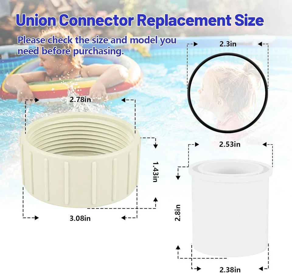 Pool Pump Union Fittings Replacement Pentair SuperFlo & Variable...