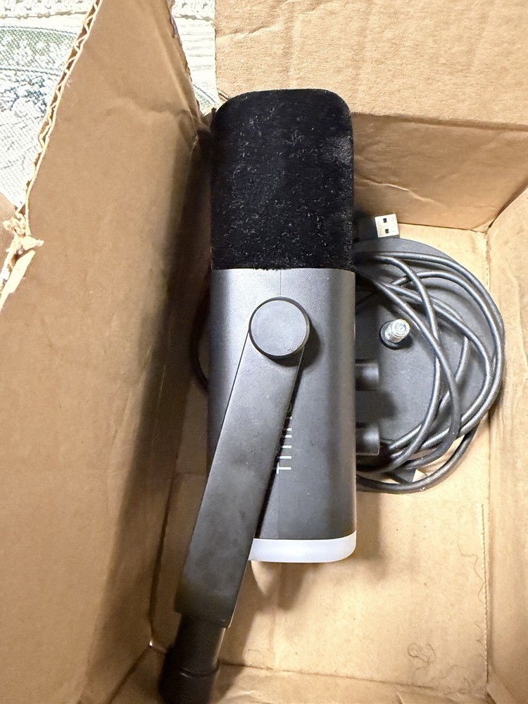 USB Freestanding Microphone Black with Mute Button & Adjustable Mount