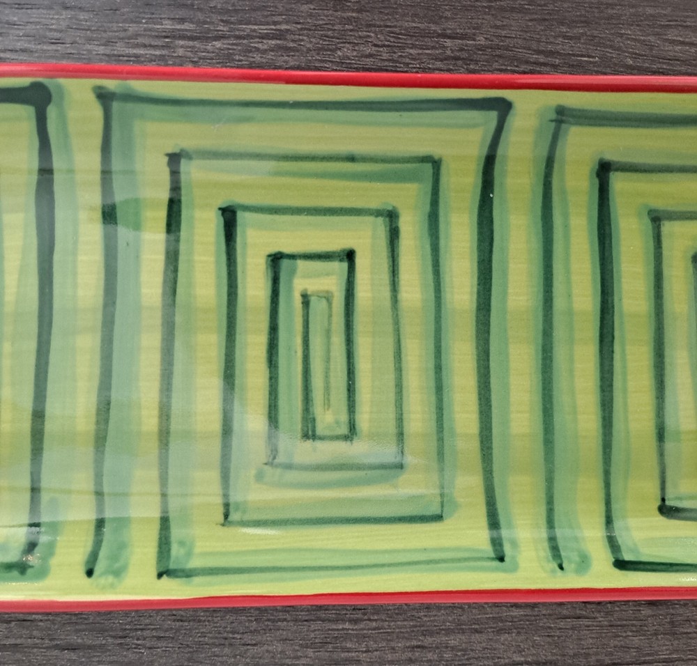 Gail Pittman Rectangle 11" Pottery Tray, Signed