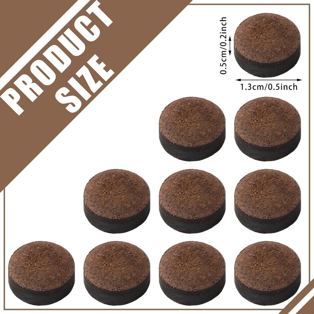 13mm Pool Cue Replacement Tips - 20 Pcs with Storage Box Included